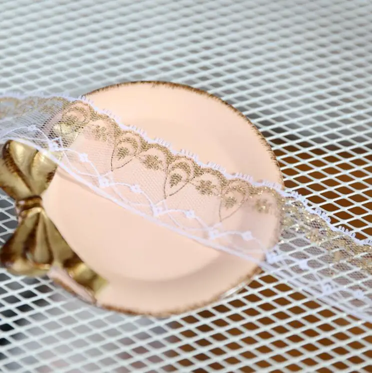 Кружевная вышивка швейной лентой 5 метров золотая ткань гипюр кружевные планки