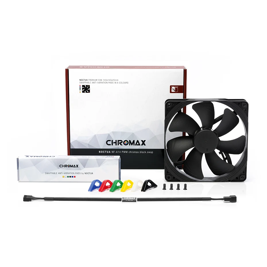 Noctua NF-A14 PWM Chromax.Black.Swap 140 мм 12В/4pin чехол вентилятор тихий компьютер CPU кулер радиатор