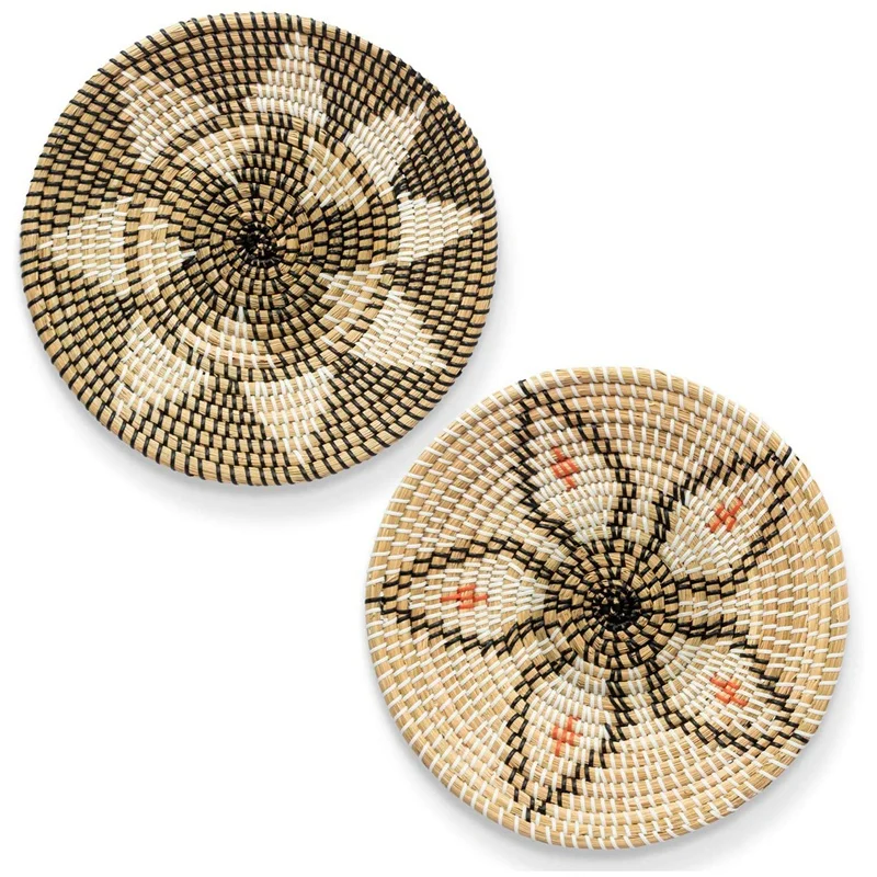 

Woven Basket Wall Decor Set Rattan Wall Decor Wicker Wall Art Wove Fruit Basket Seagrass Decorative Bowl Bedroom Decor Aesthetic