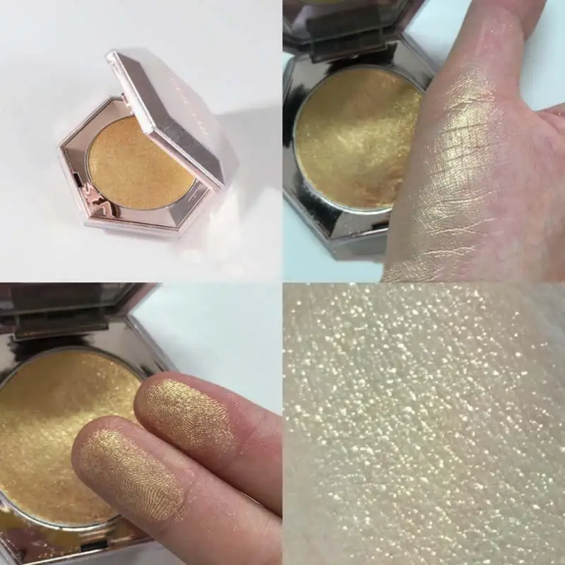 1#Pink Gold Powder Highlighter Contour Repair Light High Cosmetic Glitter Holographic Makeup Palett |