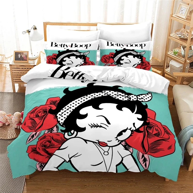 Комплект постельного белья Sexy Lady Betty Boop с мультяшным 3d принтом 2/3 шт. пододеяльник