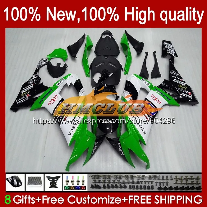 

Корпус для KAWASAKI NINJA ZX1000C ZX-10R ZX 10R 1000CC 2008 2009 2010 86No.8 Stock green ZX1000 ZX 10 R ZX10R 08 09 10 обтекатели