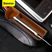 baseus car seat gap organizer seat gap leather case car seat side slit for wallet phone coins cigarette keys cards for universal