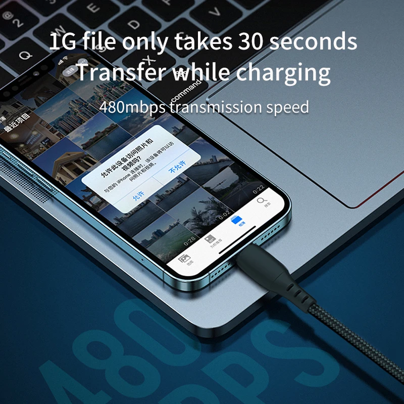 

VOXLINK USB C Cable for iPhone 12 PD 20W Fast Charge USBC Data Wire Cord for iPhone 12 Pro Max 11 8 Data Cable USB Type C Cable