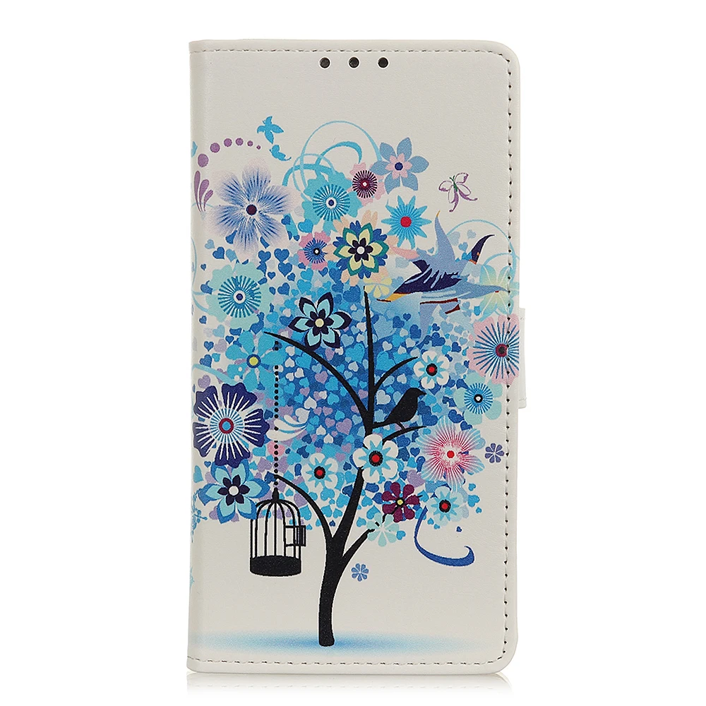 Чехол с узором для WIKO Sunny 4 3 Plus View 3 Pro Lite JERRY 4 3 Lenny 5 Harry 2 Чехол из искусственной кожи чехол для WIKO Y80 Y60 Y50 Y70 - Цвет: Blue Tree