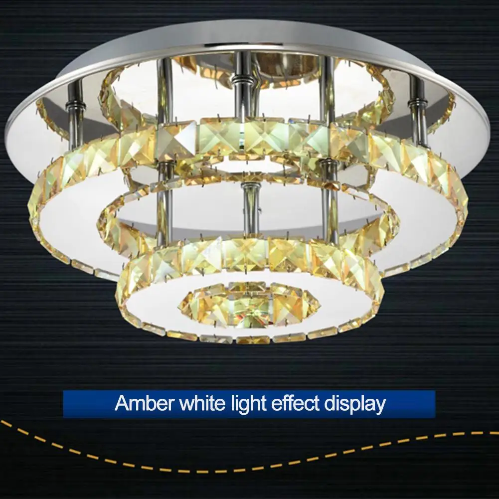 

Home 36W Crystal Double-Layer Round Ceiling Lamp 30CM Ceiling light