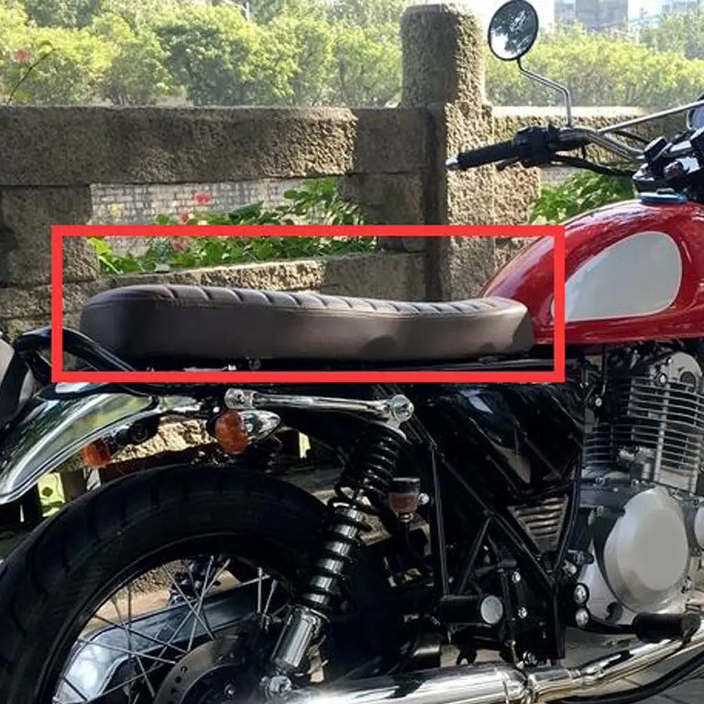 Мотоциклетное сиденье Cafe Racer из искусственной кожи PU, черное, водонепроницаемое, универсальное.