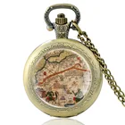 Винтажные кварцевые карманные часы с изображением старой карты Европы