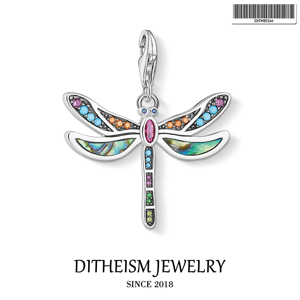 Красочный кулон стрекоза лето 2020 новое модное ювелирное изделие серебро 925 пробы