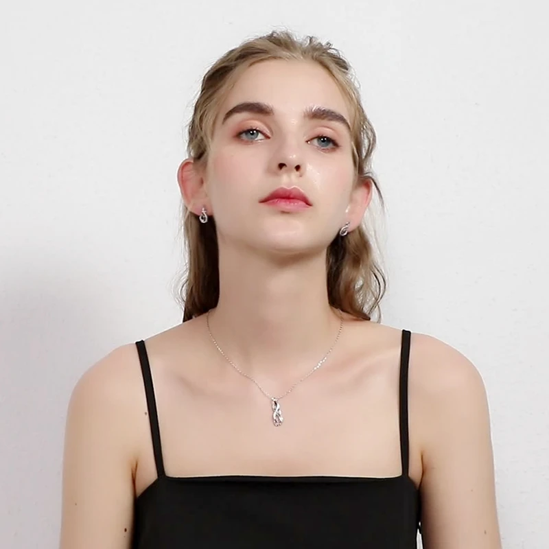 Новый изящный комплект лидер продаж 925 стерлингового серебра ювелирные