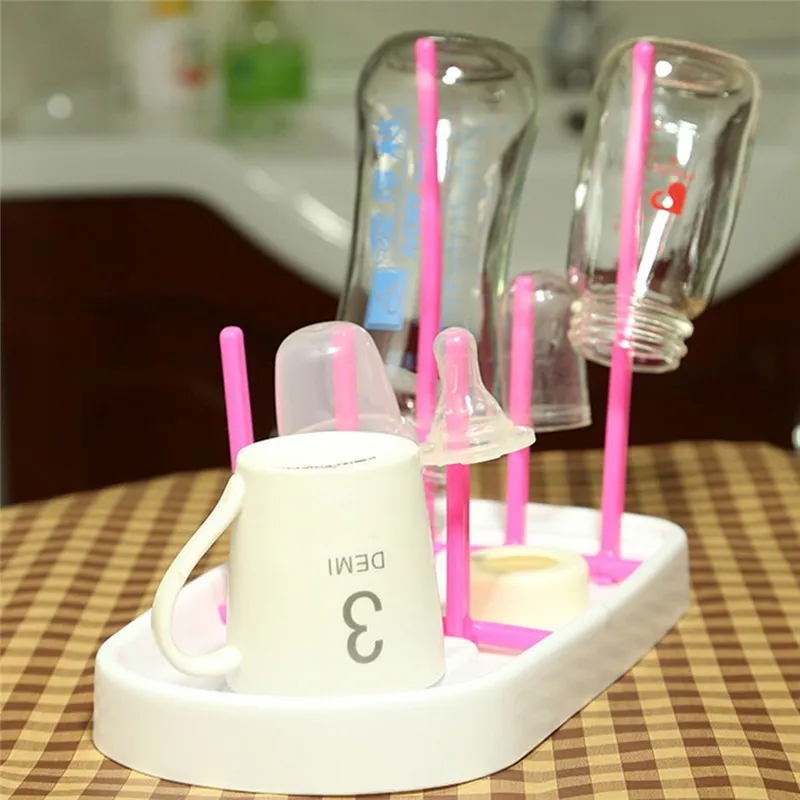 

New Baby Bottle Drying Rack Brush Baby Bottle Brush Tree Straight Stlye Cleaning Dryer Drainer Kitchen Feeding Holder Tools