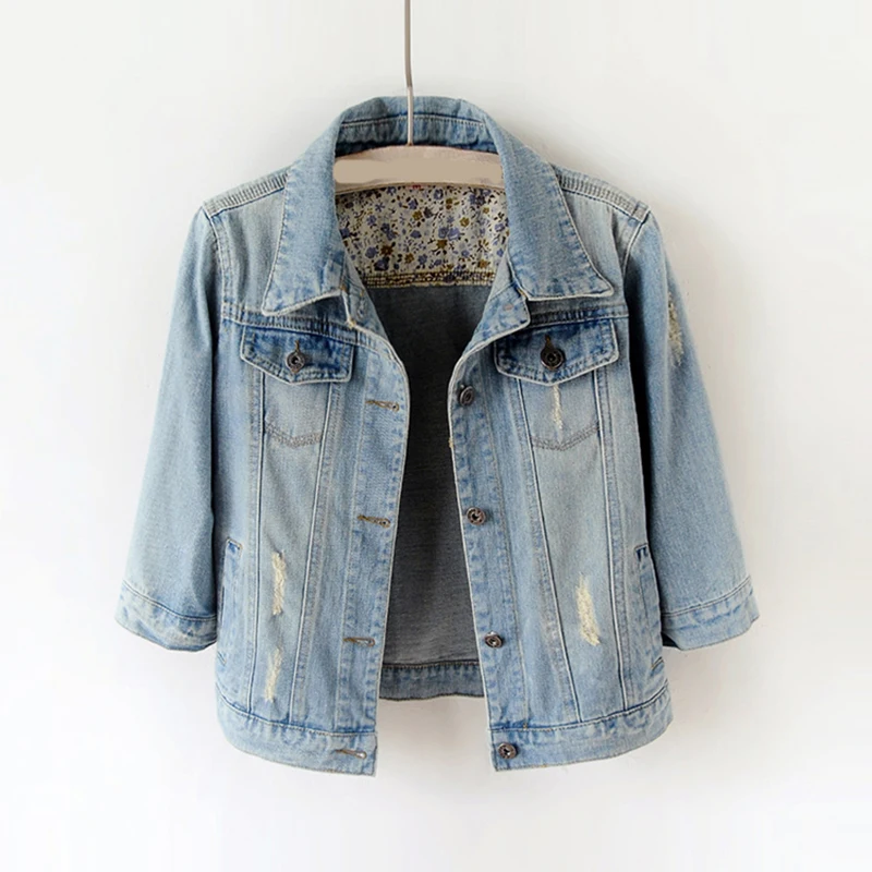 Новое весеннее джинсовое пальто для женщин с v-образным вырезом отложным