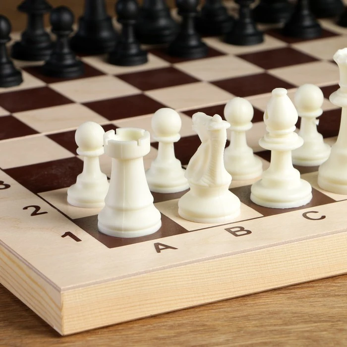 Фигуры шахматные пластиковые (король h=9 см пешка 4.1 см) Шахматы 