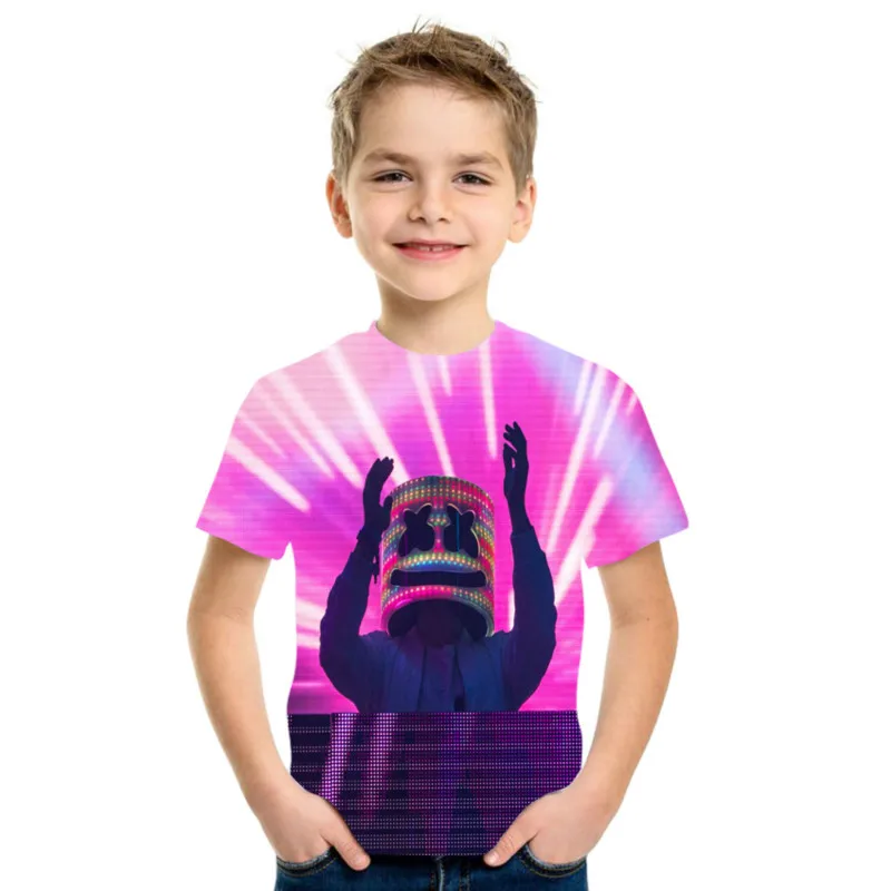 

Boys and girls 3D printing clothes loose and comfortable T-shirt size 4T-14T summer new style 2021 casual