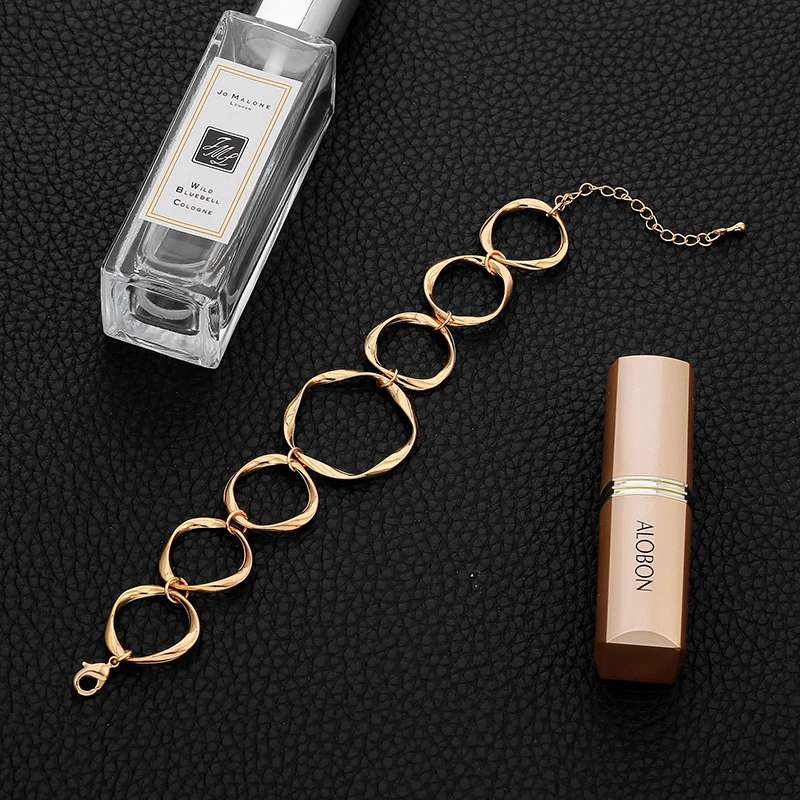 Браслеты женские с круглыми звеньями ювелирные украшения из металла