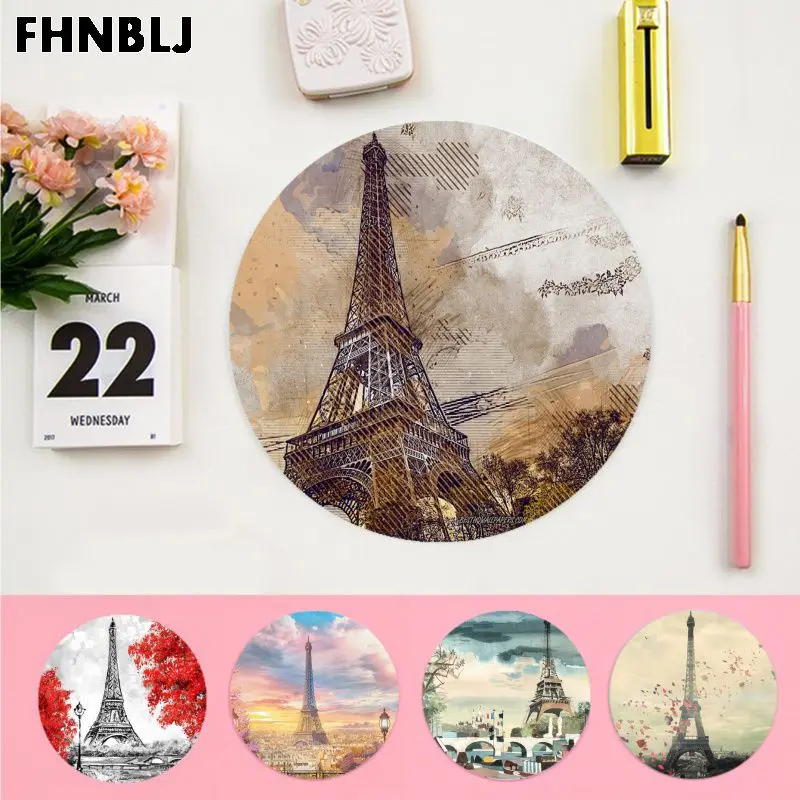 

FHNBLJ Boy Gift Pad Paris Eiffel Tower gamer play mats round gaming Mousepad gaming Mousepad Rug For PC Laptop Notebook