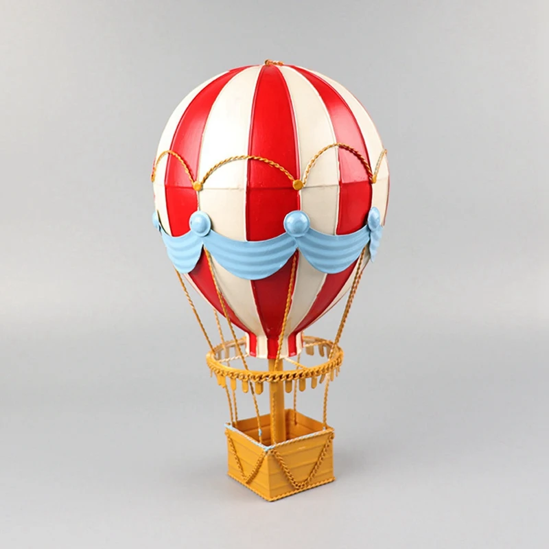 

Modern Iron Hot Air Balloon Wall Decoration Accessories Rainbow Lantern 2Pc Hanging Craft Home Living Room,Pink & Red