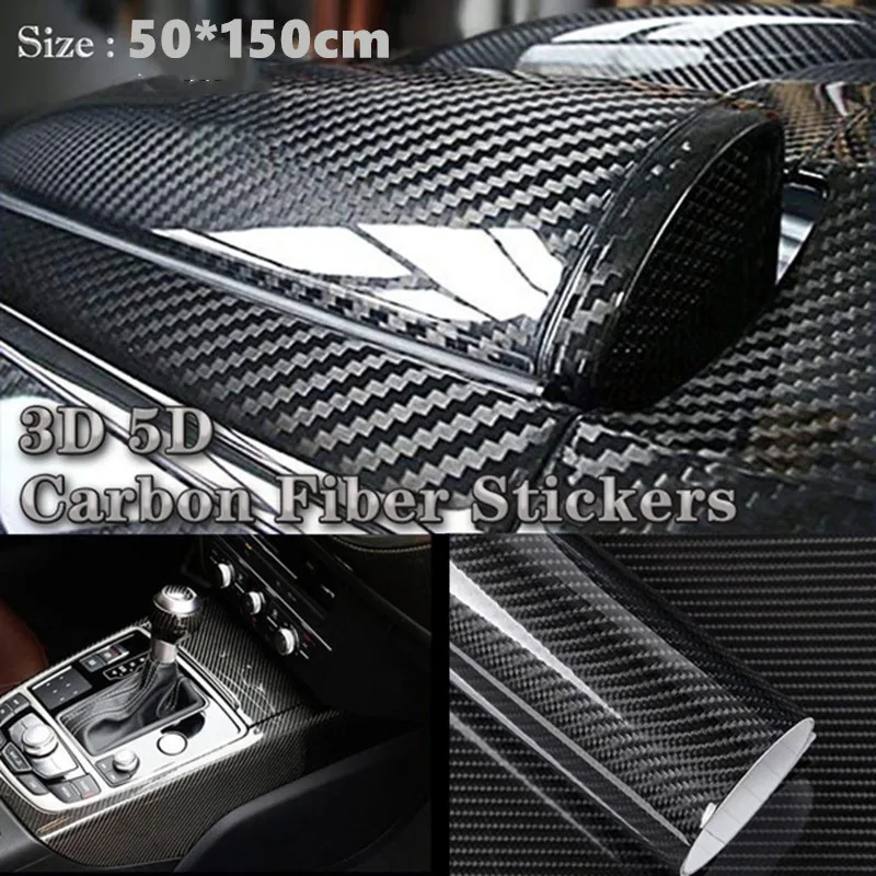 50*150 см 3D/5D Автомобильная виниловая пленка из углеродного волокна для изменения