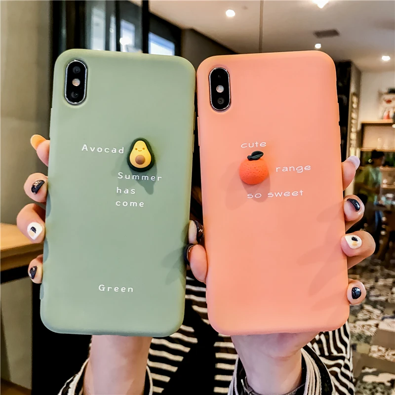 3D фруктовая кукла чехол для huawei P30 Pro P20 Lite милый персиковый оранжевый авокадо матовый чехол для huawei mate 20 Lite mate 10