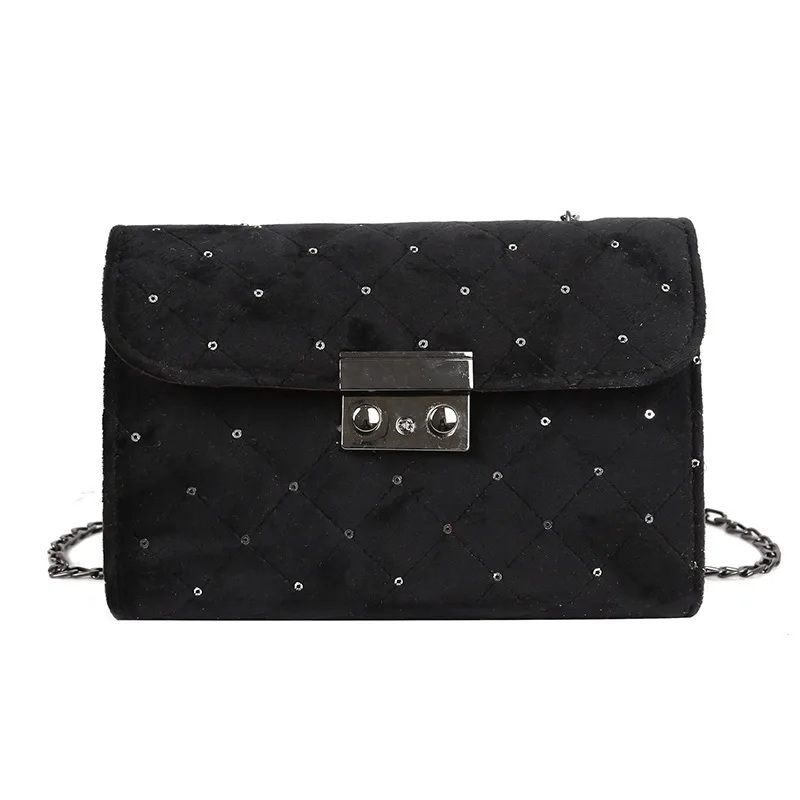 Модная плюшевая цепь маленькая квадратная сумка в Корейском стиле Baitao для ужина