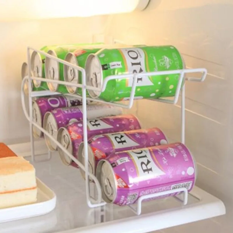 Kitchen Iron Rack White Double Tabletop Storage Beer Beverage Soda Refrigerator | Дом и сад