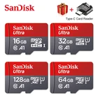 Sandisk карта памяти Micro SD, 128 ГБ, 32 ГБ, 64 ГБ, 256 ГБ, 16 ГБ