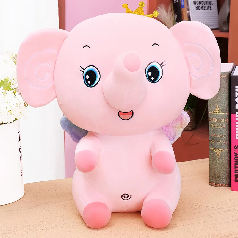 

Disney Plus 25-40Cm Plush Doll Toy Soft Flower Knot Big Ear Elephant Plushie Toy Doll Soothe Baby To Sleep Gifts for Children