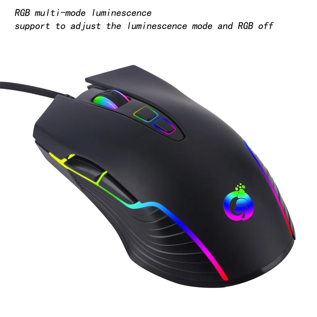 G4 USB Проводная RGB подсветка Marquee Макросъемка мышь для ноутбука Игровые мыши кабель