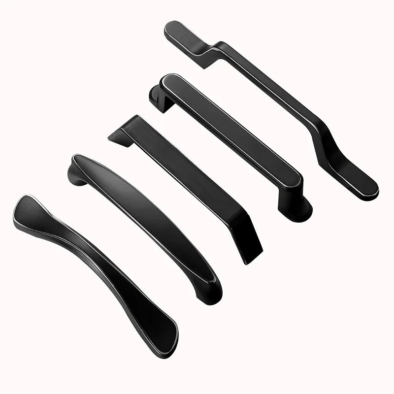 JD Door Knob Kitchen Drawer Handle Furniture Modern Black Zinc Alloy 96mm American Wardrobe Cabinet | Обустройство дома