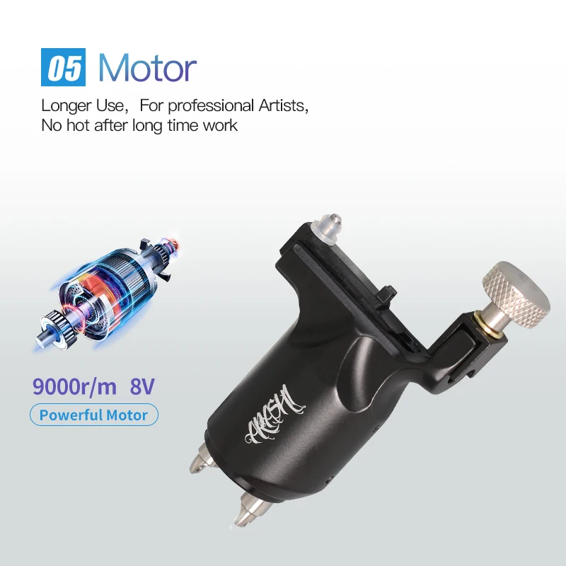 Ротационная тату машинка Arashi Регулируемый пистолет мощный мотор 8000 об/мин ход