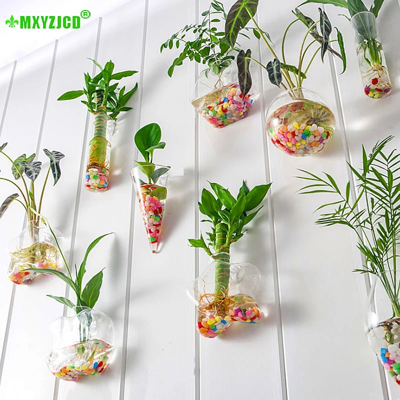 Настенная стеклянная ваза маленький аквариум для гидропоники горшок цветов