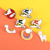 cartoon turtle shell ghost kart enamel pins alpaca ghostbusters brooches video game lapel pin badges clothes bag jewelry gift
