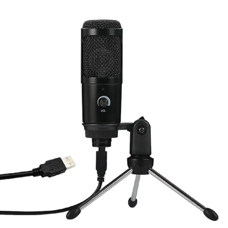 

Конденсаторный микрофон, USB-микрофон для записи караоке, подкастинга, подкастинга, с зажимом для штатива, подключи и работай с ноутбуком