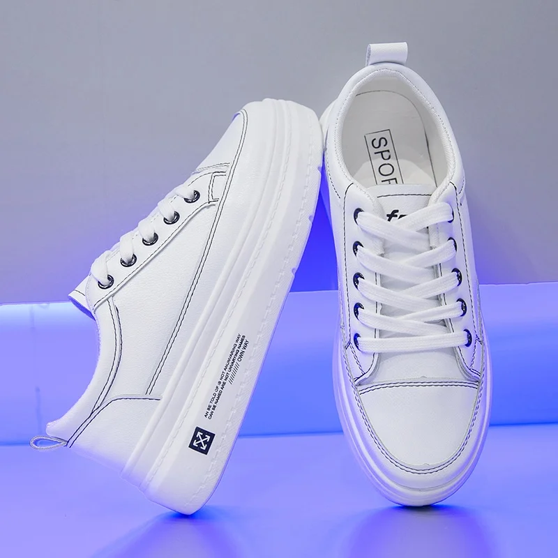 

Fashion Sneakers New Spring Women Shoes For Woman Casual Shoes Wild Platform Heels Female Leisure Women White Sneakers