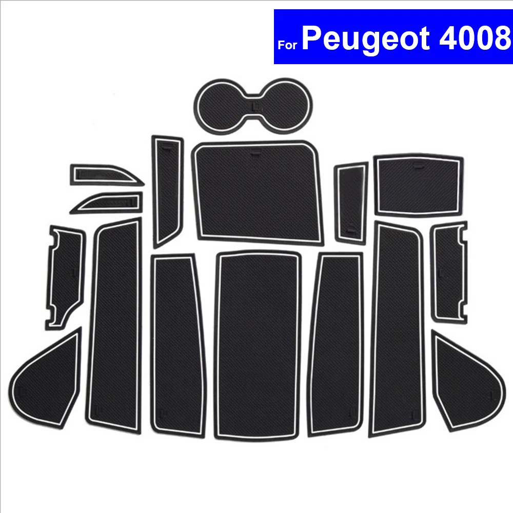 

Нескользящие коврики на дверные ворота автомобиля, коврики, подставки для стаканов для Peugeot 4008 2008 ~ 2017, коврик с пазами на двери, бесплатная д...