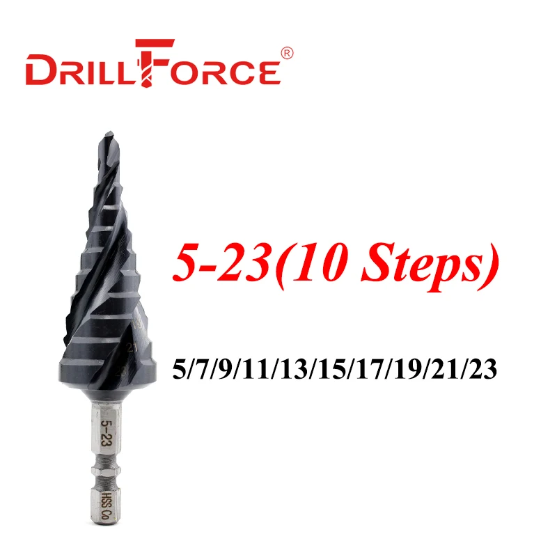 

DRILLFORCE Ступенчатое сверло Drillforce M35 Cobalt TiAIN & M2