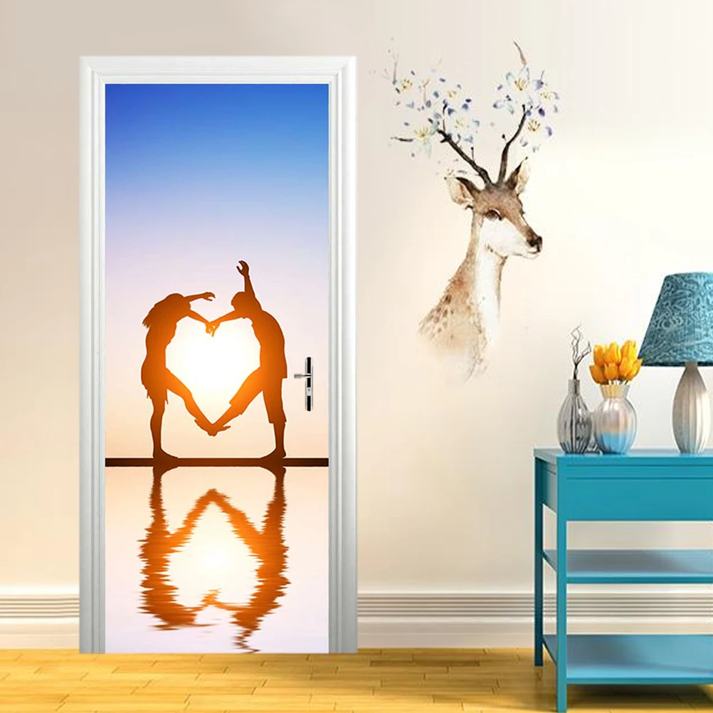 3D наклейка на дверь самоклеющиеся наклейки стену для влюбленных съемные