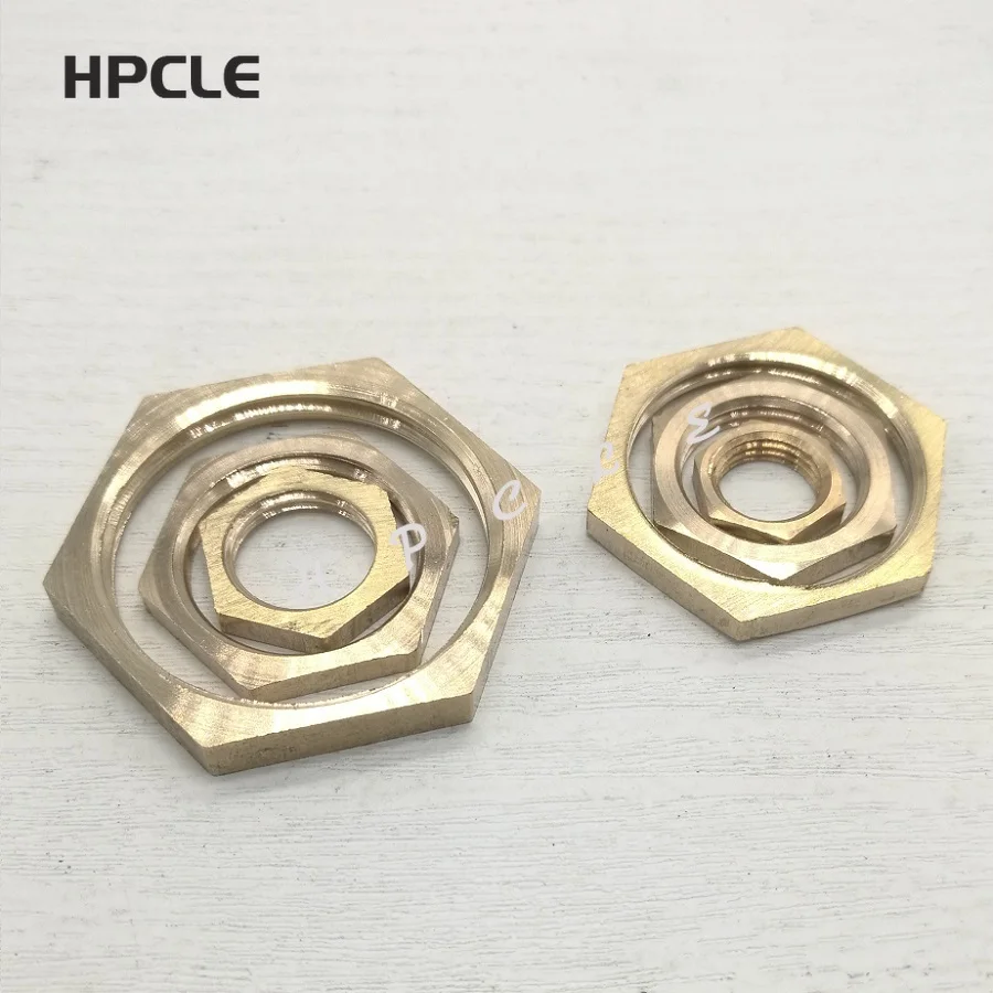 10PCS/Lot Brass Hex Lock Thin Nuts Plumbing Pipe Fitting 1/8" 1/4" 3/8" 1/2" 3/4" 1" BSP Female Threaded Hexagonal |