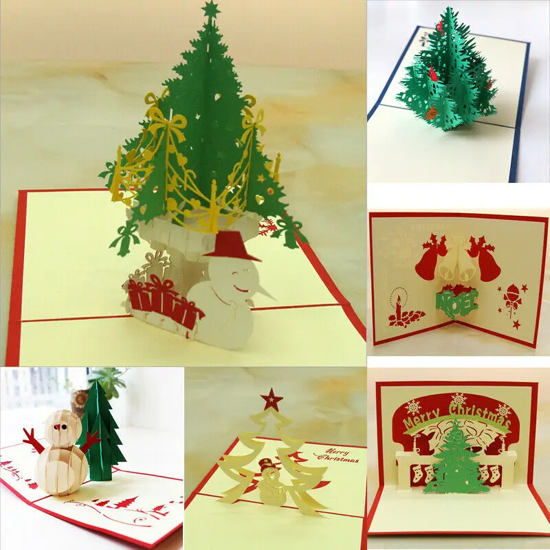 2020 NEW 3D Pop Up Greeting Cards Xmas Wedding Birthday Christmas Postcard Gift Invitation Card | Дом и сад