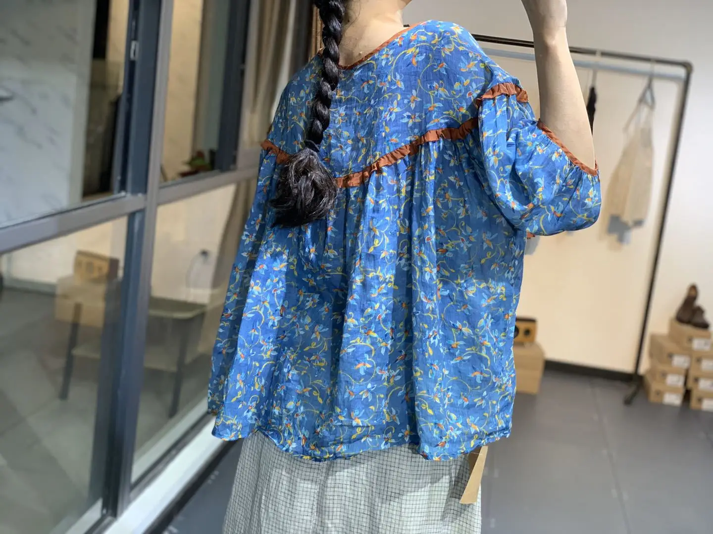 

Spring/Summer Women Shirt 2021 New Shirt Fashionable Casual Sweet Printed Small Ruffled Shirt Top Women Blouses