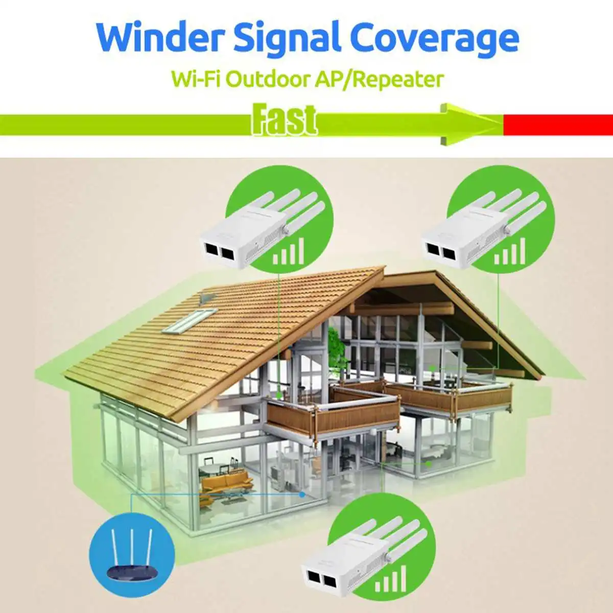 

300Mbps WiFi Range Extender Dual Band Wireless Repeater for Router 2G/3G/4G/LTE Network Signal Booster 4 Antenna