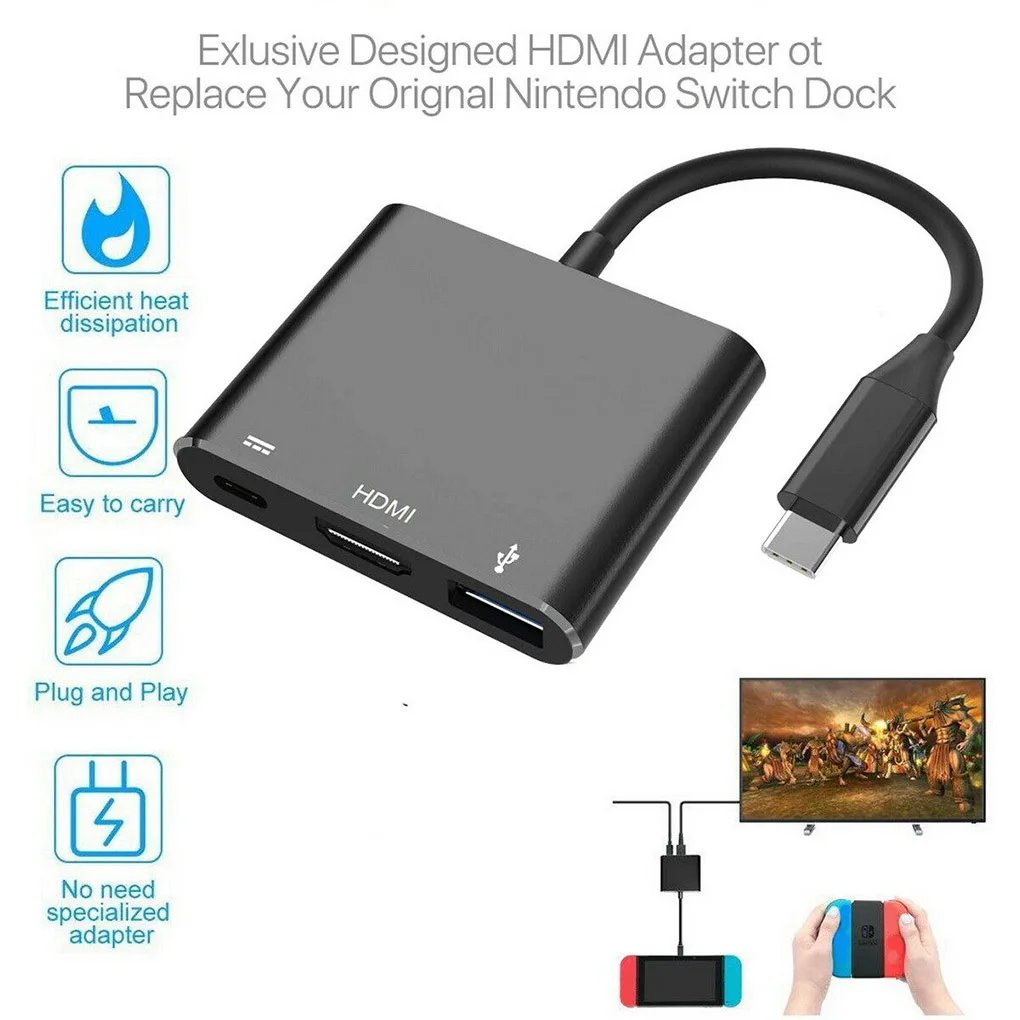 Адаптер USB 3.0 Type C 3 в 1 преобразователь Аудио и видео выход преобразующие