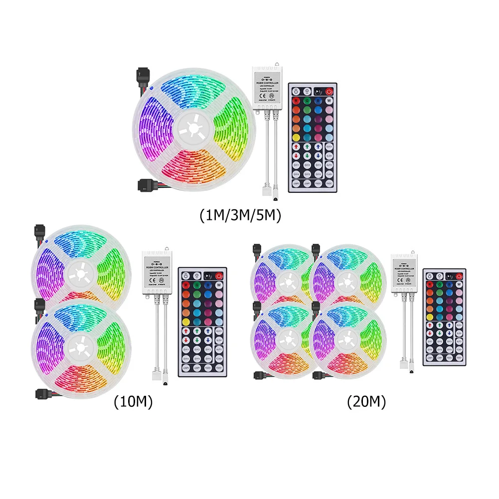 1/3/5/10/20 м Светодиодные ленты RGB светильник SMD3528 гибкая лента fita светодиодный диод DC