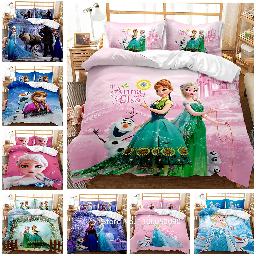 

Popular Disney Frozen Children Bedding Set Duvet Cover Pillowcase Single Twin Double Queen King Size Bed Linen Set Bedclothes