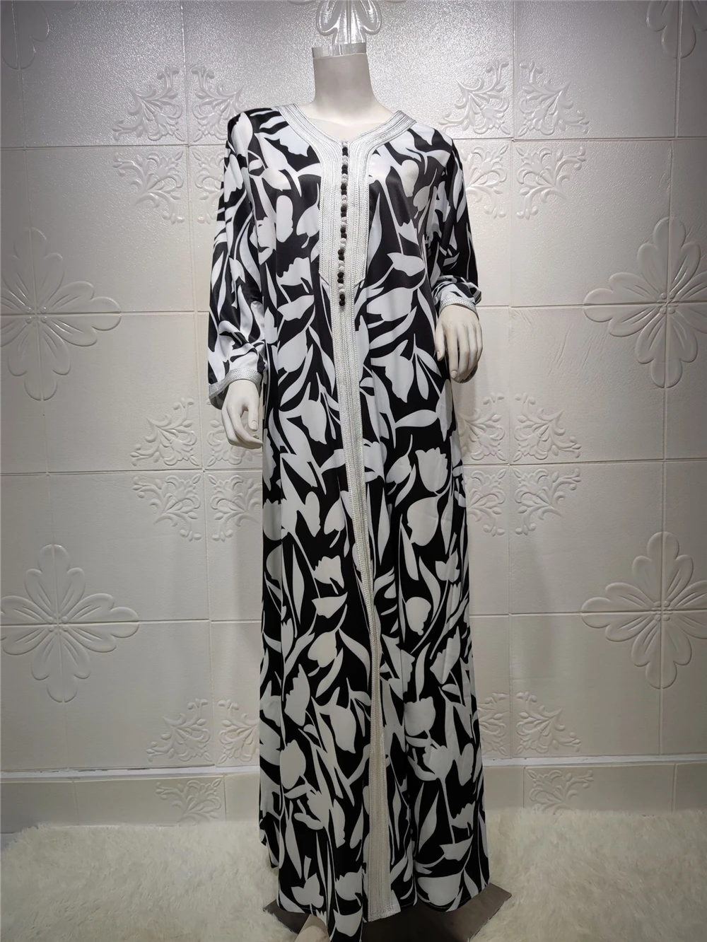 

Abaya Turkey Dubai Muslim New Boho Dress Women Kaftan Abayas Moroccan 2021 Eid Mubarak Muslim African Print Long Sleeve Dresses
