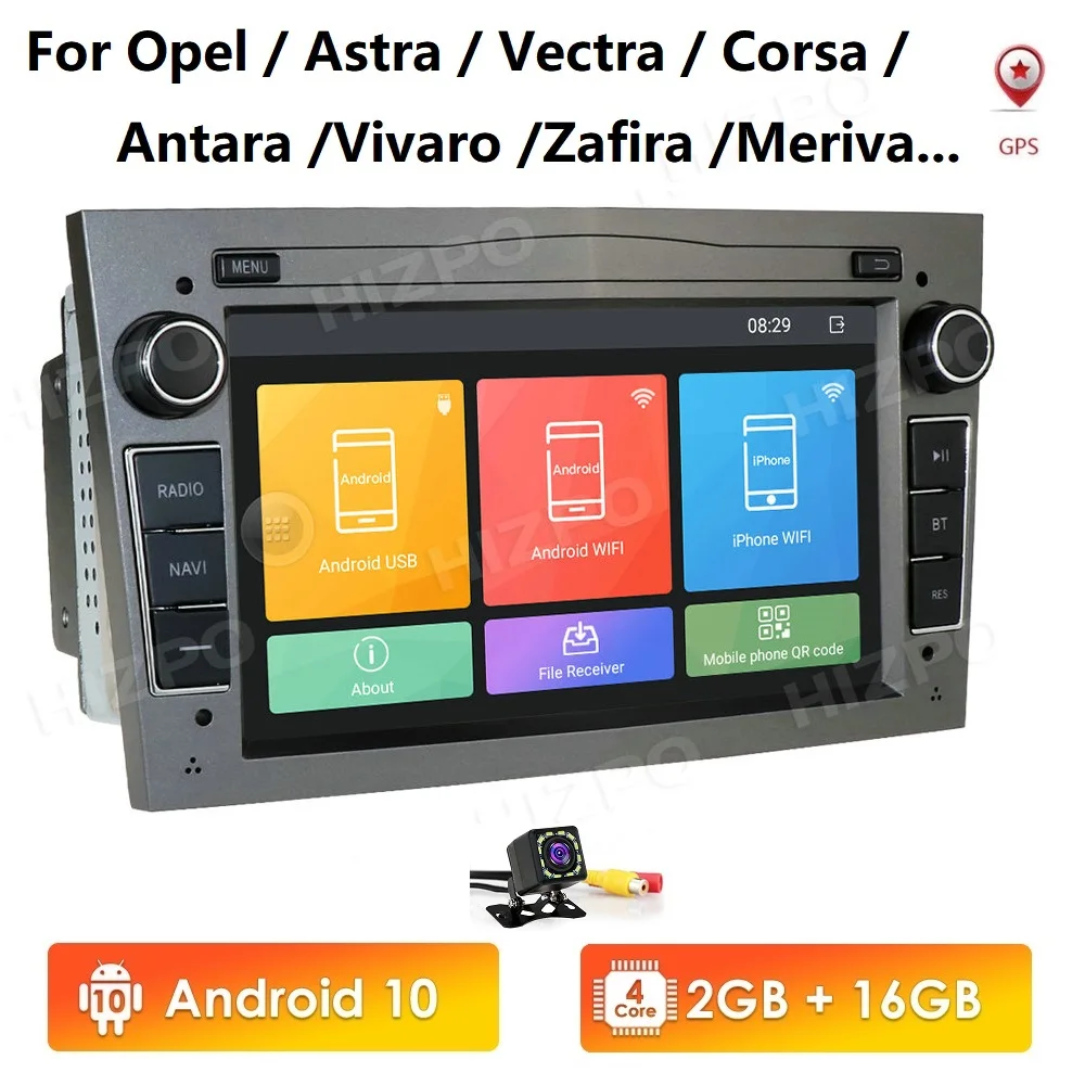 Автомагнитола 2 Din на Android 10 для Opel Astra H G J Vectra Antara Zafira Corsa Vivaro Meriva Veda GPS