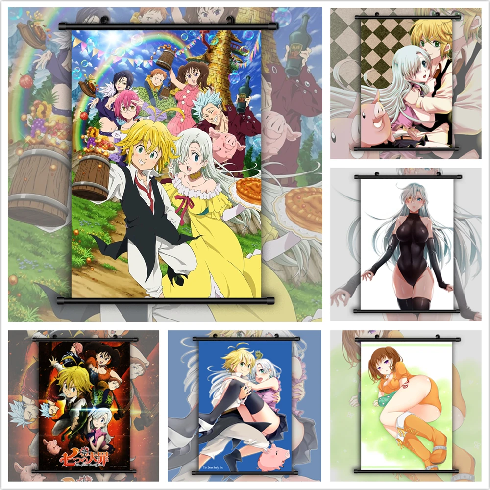 The Seven Deadly Sins Nanatsu no Taizai Meliodas x Elizabeth Аниме Манга настенный плакат