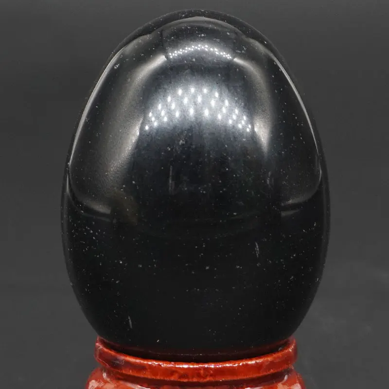 30x40MM Natural Stone Black Obsidian Sphere Egg Healing Reiki Crafts Massage Finger Exercise | Дом и сад