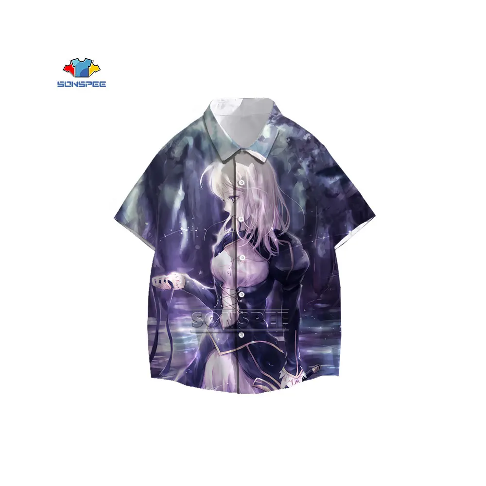 

SONSPEE Fate/stay Night Anime Casual Shirt Men Comfortable Sleeve All-match Women Baseball Harajuku Cute Trend Fashion Cardigan