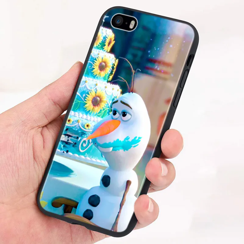 Olaf Snowman Frozen Phone Case For Apple iPhone 14 13 12 11 Pro Max Mini XS Max X XR 7 8 Plus 5S Silicone Black Shell